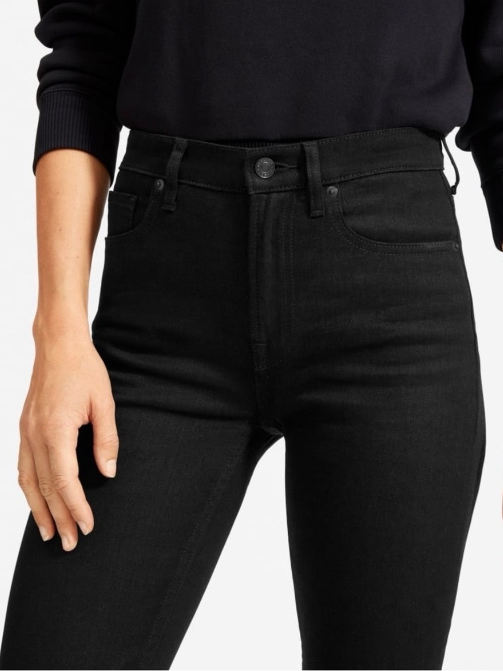 Everlane High Rise Skinny Ankle Jeans in Black, Size 30, 26” Inseam